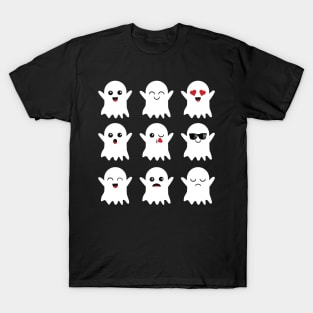 Cute Ghost Emoticon Funny Halloween Gift T-Shirt